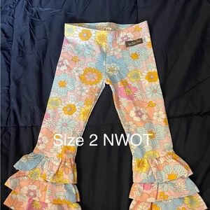 Matilda Jane Pink and Yellow Leggings with Ruffle Detail